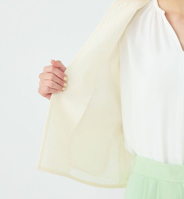 Ballsey「アラベスクジャカード クルーネックジャケット」|ノーカラージャケット|