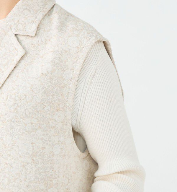 SOULEIADO「ボタニカルジャカード ダブルブレストジレ」|ベスト・ジレ|