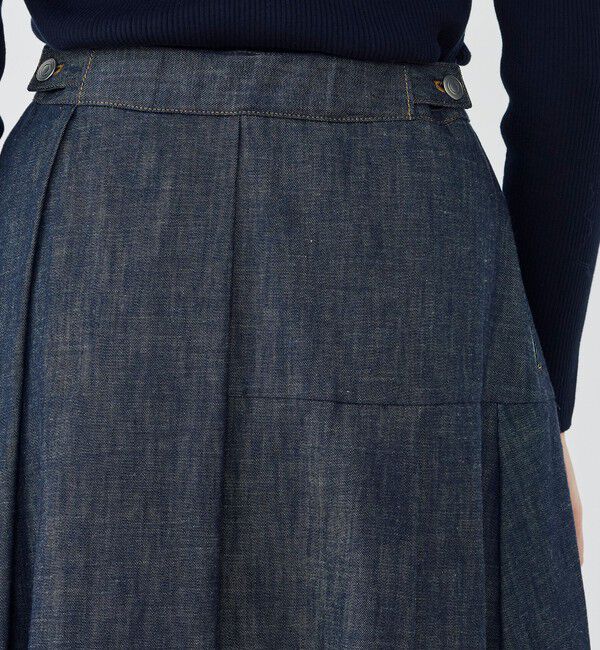 GALERIE VIE「ステイブルーデニム タックドレープスカート」|フレア|