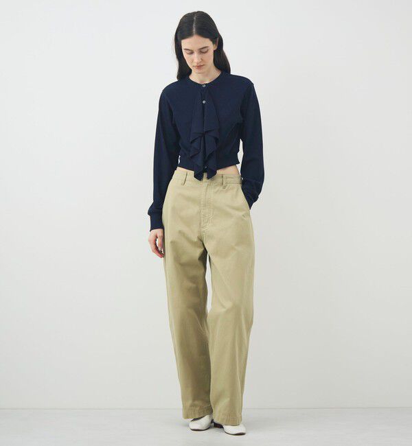 TOMORROWLAND GOODS「HAVERSACK コットンスムース フリルカーディガン」|カーディガン|