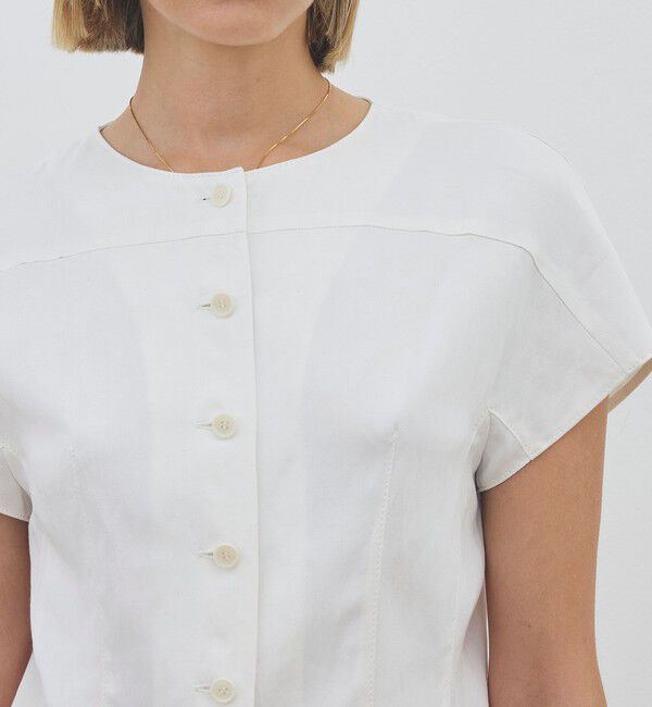 DES PRES「【WEB先行予約】 ソフトサテン フロントオープントップス」|シャツ・ブラウス|