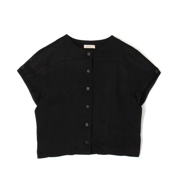 DES PRES「【WEB先行予約】 ソフトサテン フロントオープントップス」|シャツ・ブラウス|19 ブラック