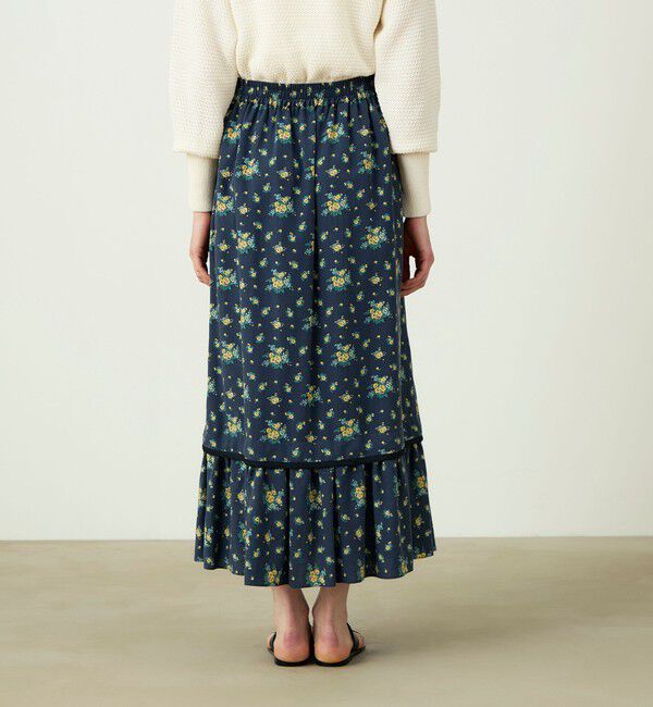 SOULEIADO「レーヨンプリント ティアードマキシスカート」|フレア|