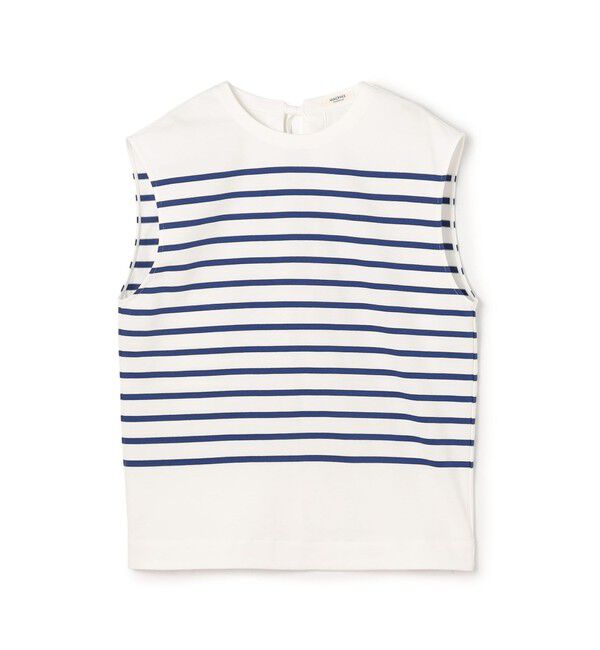 MACPHEE「パネルボーダー ノースリーブプルオーバー」|Tシャツ・カットソー|64 ブルー系