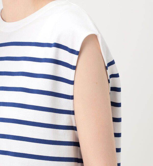 MACPHEE「パネルボーダー ノースリーブプルオーバー」|Tシャツ・カットソー|