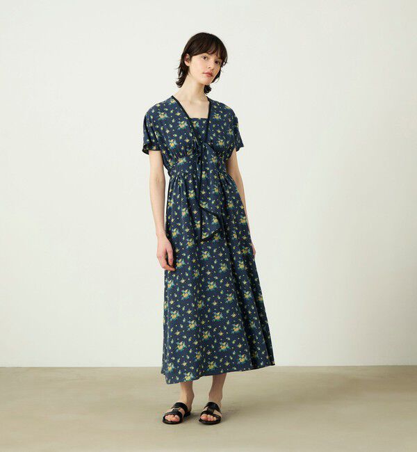 SOULEIADO「レーヨンプリント フロントノットワンピース」|ワンピース|