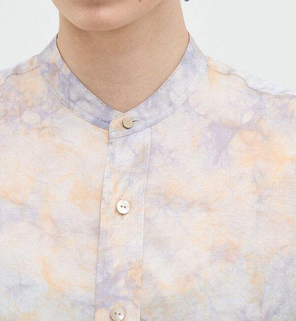 BACCA「【WEB先行予約】キュプラシルク バンドカラーコンビシャツ」|シャツ・ブラウス|