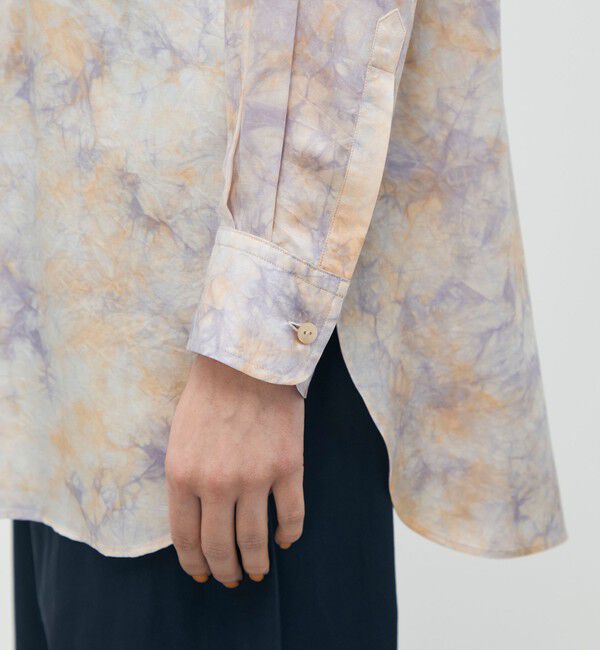 BACCA「【WEB先行予約】キュプラシルク バンドカラーコンビシャツ」|シャツ・ブラウス|
