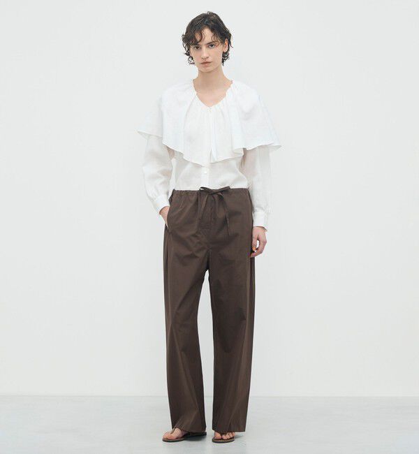 BACCA「【WEB先行予約】リネンローン ラッフルカラーシャツ」|シャツ・ブラウス|