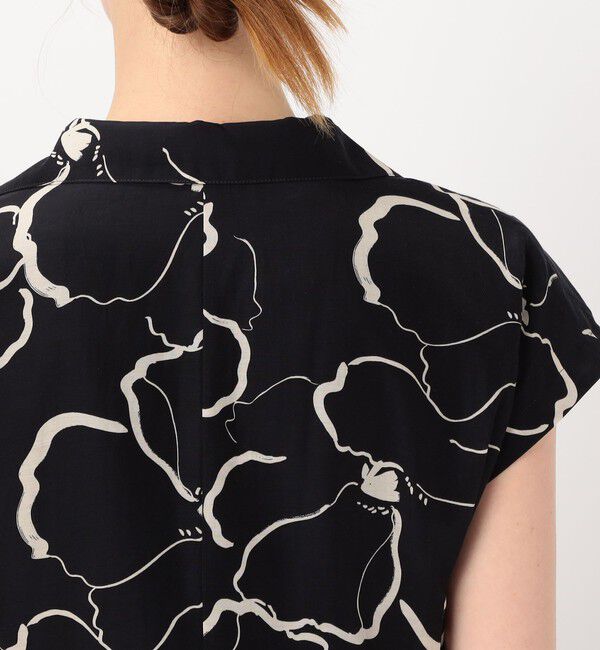 Ballsey「ドローイングフラワープリント スキッパーカラーワンピース」|ワンピース|