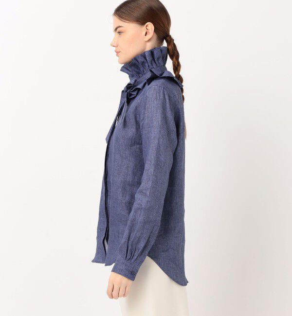 TOMORROWLAND BUYING WEAR「BOURRIENNE PASTEL リネン ラッフルカラーシャツ」|シャツ・ブラウス|
