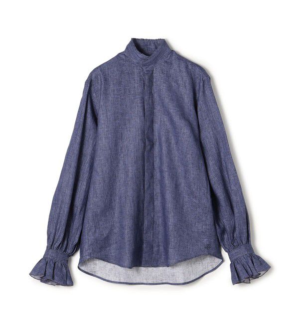 TOMORROWLAND BUYING WEAR「BOURRIENNE BOUDOIR リネン フリルシャツ」|シャツ・ブラウス|67 ダークブルー