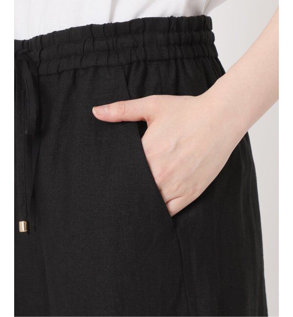 IENA LA BOUCLE「《追加》IENA LA BOUCLE リネンブロードイージーパンツ(ブラック)」|その他|