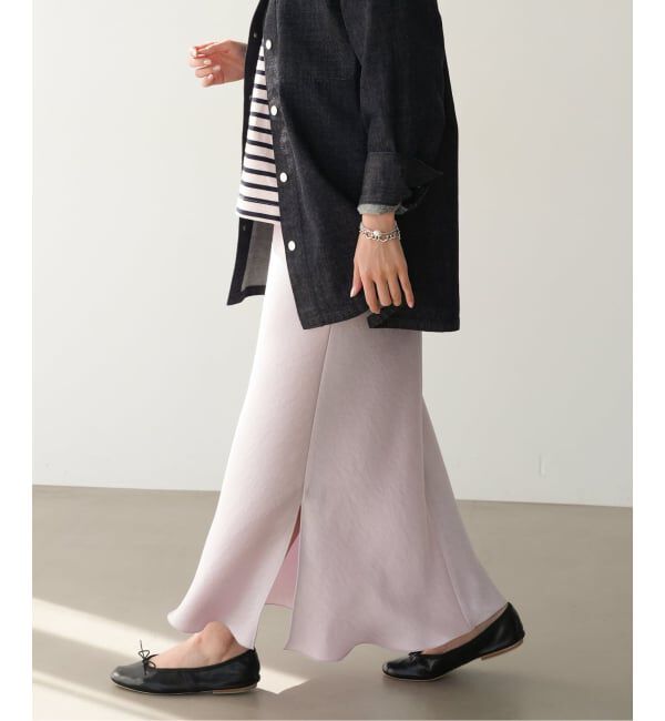 IENA「《追加10》ダブルサテンスカート」|スカート|