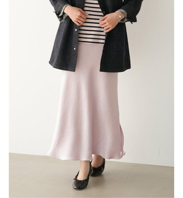 IENA「《追加10》ダブルサテンスカート」|スカート|ピンク A