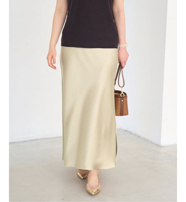 IENA「《追加13》ダブルサテンスカート」|スカート|