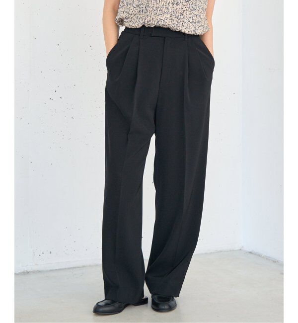 IENA「《追加4》サスペンダーツイルパンツ」|スラックス|ブラック