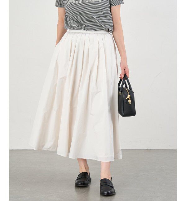 IENA「《追加》タフタフレアスカート」|スカート|ホワイト