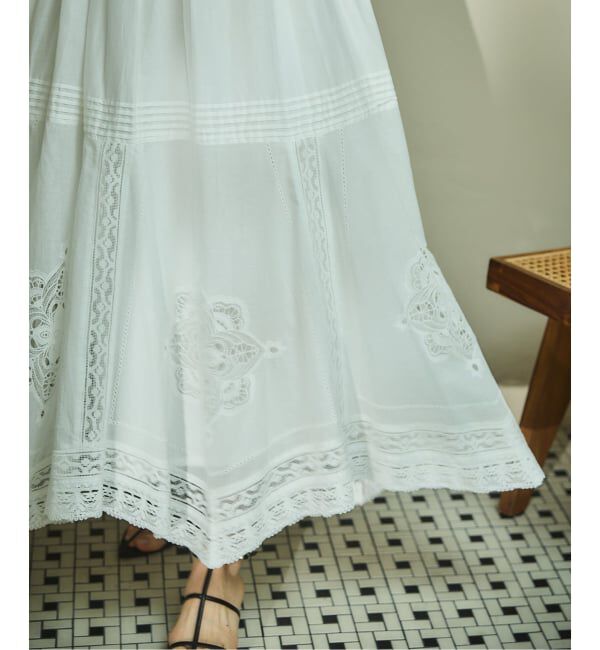 IENA「《WEB限定/追加》コットンレーススカート」|スカート|