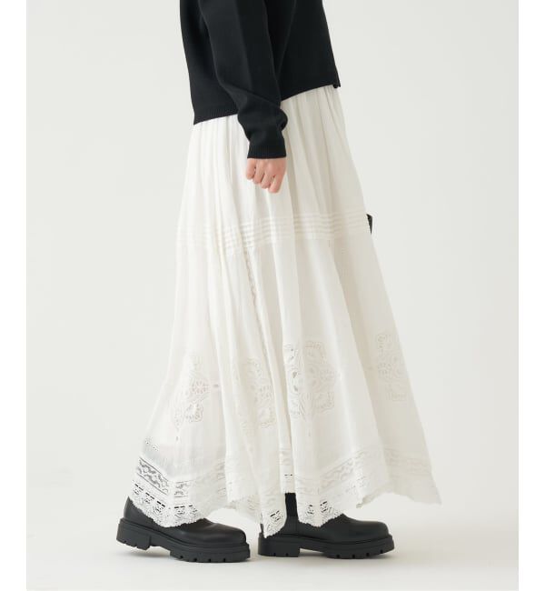 IENA「《WEB限定/追加》コットンレーススカート」|スカート|