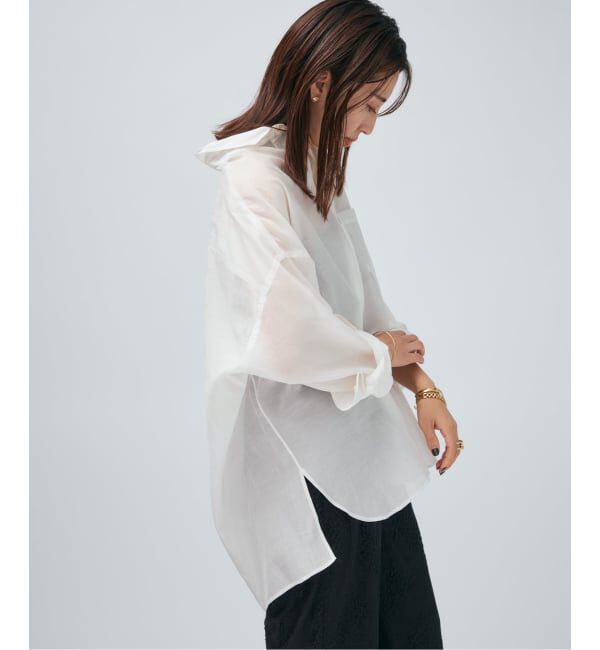 VERMEIL par iena「TICCA ティッカ コットンシルクスクエアビッグシャツ uni 0261401113」|シャツ・ブラウス|