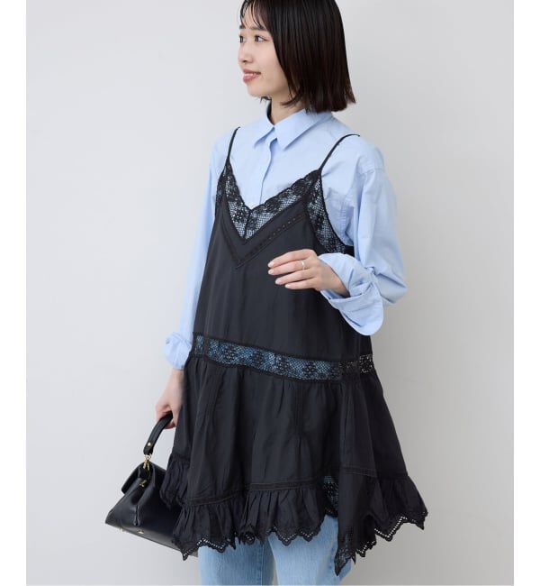 SLOBE IENA「リバーレースキャミワンピース」|ワンピース|ブラック