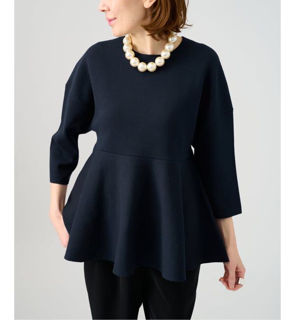 VERMEIL par iena「ペプラムダンボールプルオーバー」|ニット・セーター|