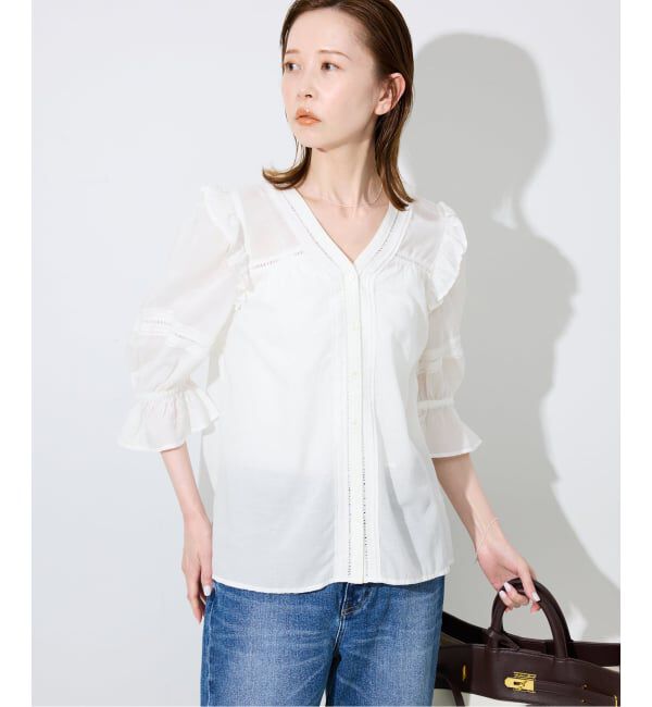 SLOBE IENA「《追加予約》コットンレーヨンレースブラウス」|シャツ・ブラウス|