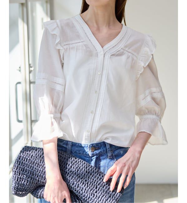 SLOBE IENA「《追加予約》コットンレーヨンレースブラウス」|シャツ・ブラウス|