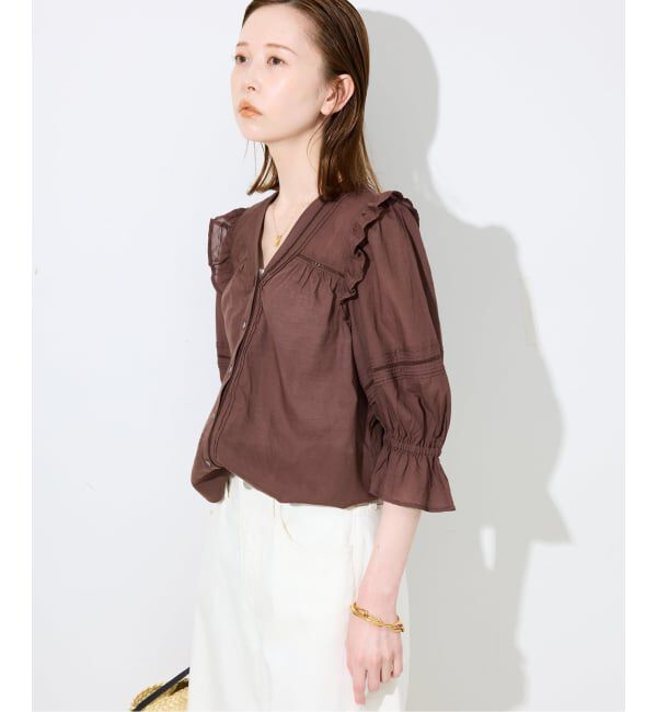 SLOBE IENA「《追加予約》コットンレーヨンレースブラウス」|シャツ・ブラウス|