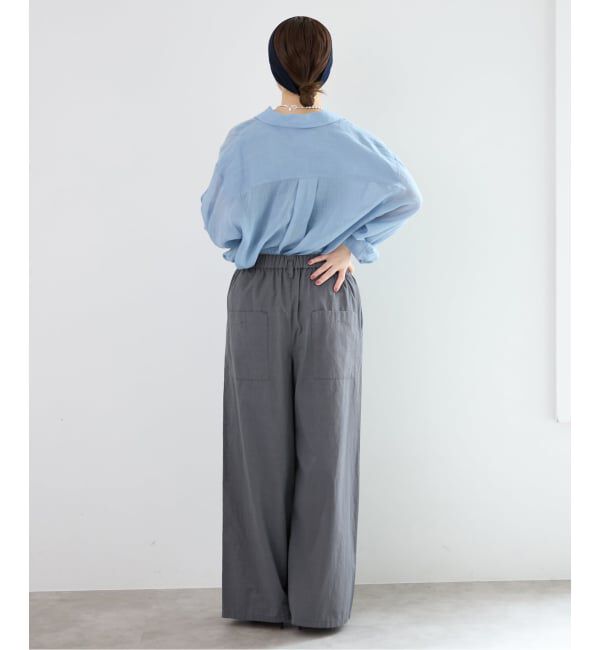IENA「《予約/洗濯機洗い可》コットンサテンイージーワイドパンツ」|その他|