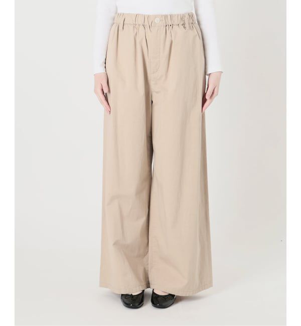 IENA「《予約/洗濯機洗い可》コットンサテンイージーワイドパンツ」|その他|