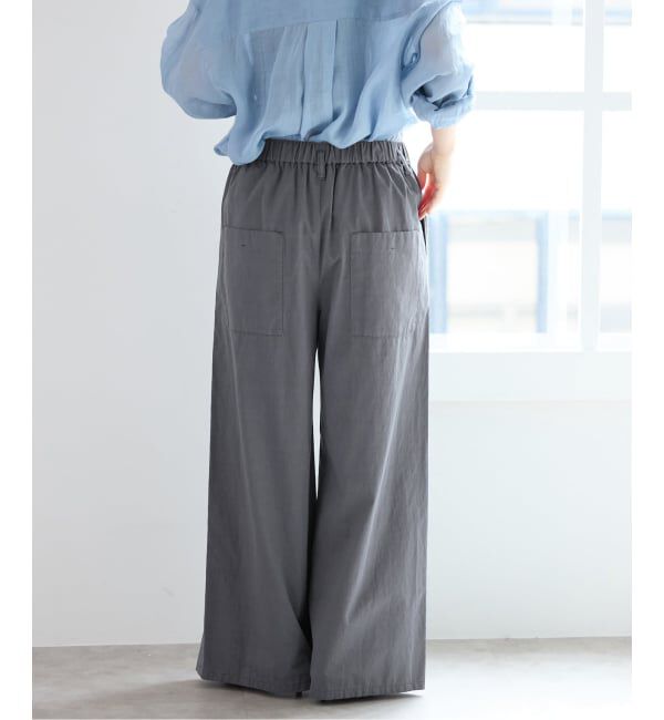 IENA「《予約/洗濯機洗い可》コットンサテンイージーワイドパンツ」|その他|
