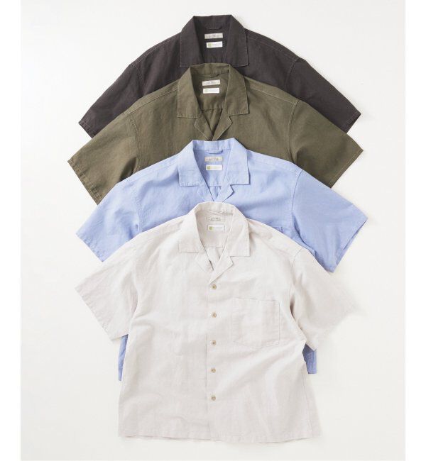 JOURNAL STANDARD relume「ヨーロピアンフラックス ガーメントダイ オープンカラーシャツ」|シャツ・ブラウス|