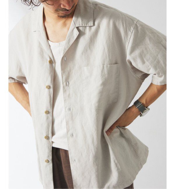 JOURNAL STANDARD relume「ヨーロピアンフラックス ガーメントダイ オープンカラーシャツ」|シャツ・ブラウス|