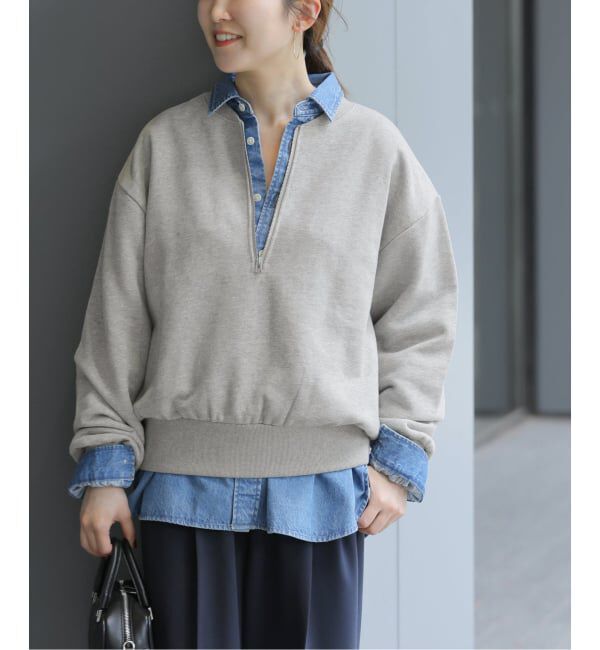 JOURNAL STANDARD relume「《WEB限定》ハーフジップノーカラースウェット」|スウェット・ジャージ|