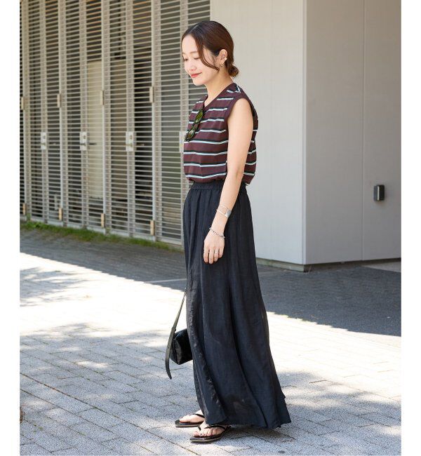 JOURNAL STANDARD「《追加4》汗ジミ防止天竺ボーダーノースリーブ」|Tシャツ・カットソー|