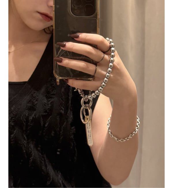 JOURNAL STANDARD relume「【HASHIBAMI/ハシバミ】ヘマタイトマルタマスマホストラップ」|その他|シルバー