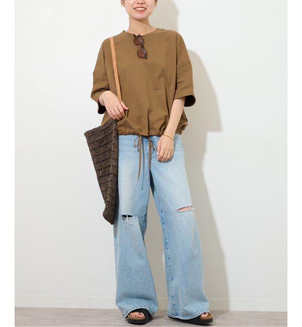 JOURNAL STANDARD relume「《追加4》ギャザーヘムショートスリーブTシャツ」|Tシャツ・カットソー|