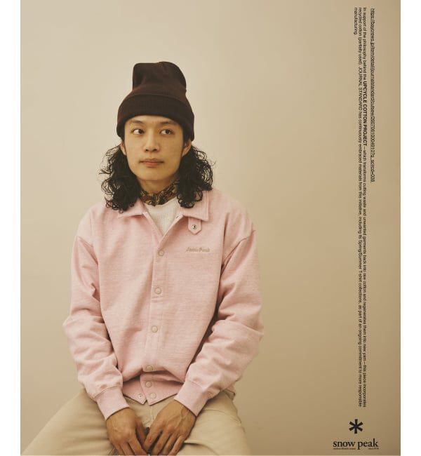 JOURNAL STANDARD「snow peak / スノーピーク 別注 リサイクル コットン スナップ カーディガン」|スウェット・ジャージ|ピンク