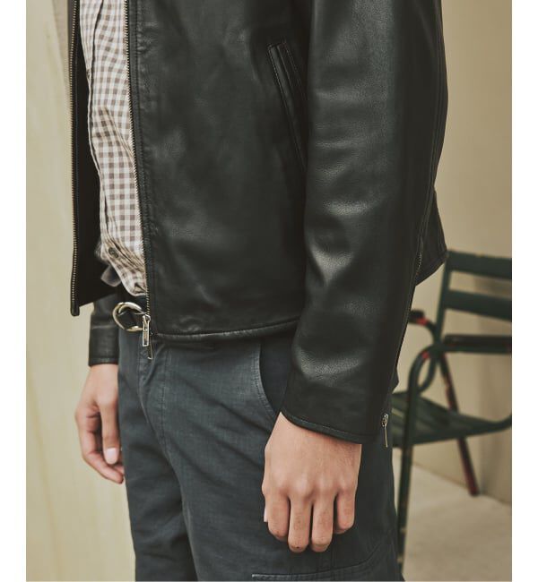 JOURNAL STANDARD「ウォッシュ シープ レザー シングル ライダース」|ライダースジャケット|