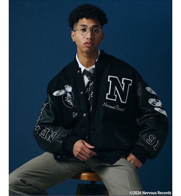 JOURNAL STANDARD「Nervous Records / ナーヴァス・レコーズ &times; JOURNAL STANDARD ジャケット」|ブルゾン・スタジャン|