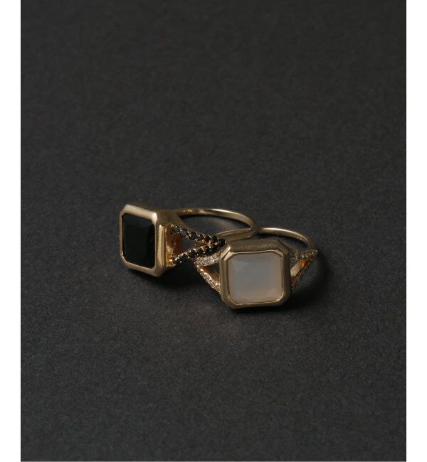 Lilas by Spick&Span「ホワイトムーンストーン8角2ラインダイヤリング K10」|リング|