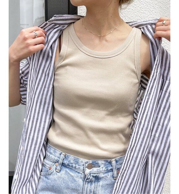 Spick and Span「《追加》甘撚テレコアメスリタンク」|タンクトップ|