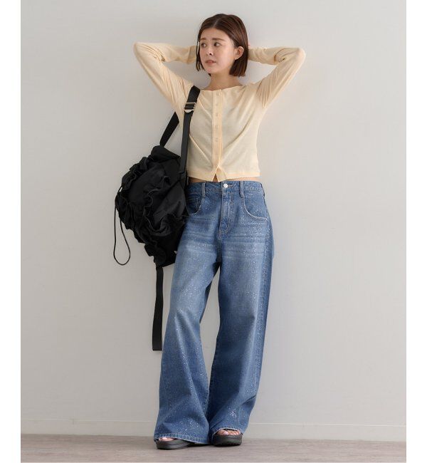 U by SPICK&SPAN「グリッタールーズバギーデニム」|デニム|