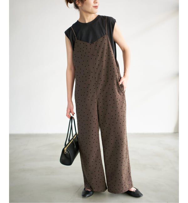 Spick and Span「《WEB限定》フロッキードットキャミサロペット」|オールインワン|