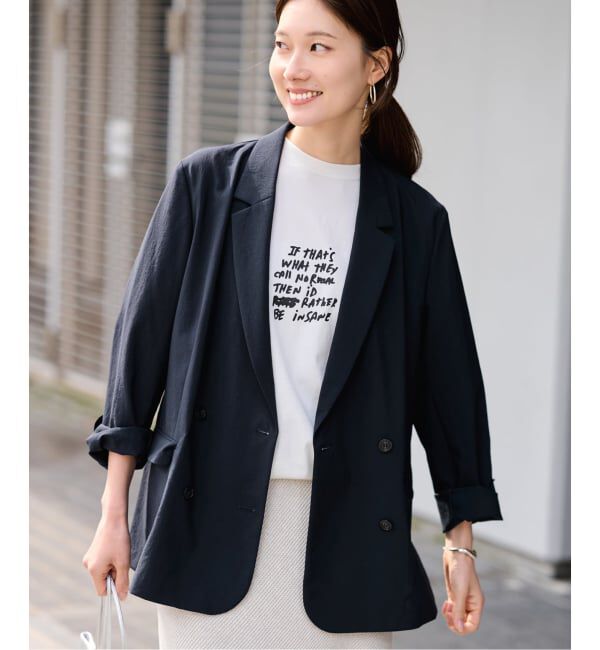 FRAMeWORK「撥水強撚PEダブルジャケット」|テーラードジャケット|