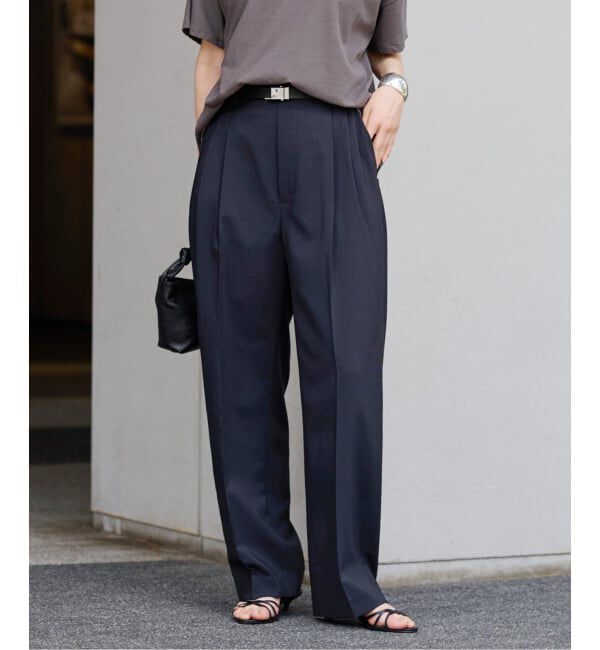 FRAMeWORK「≪追加≫撥水強撚PEバレルパンツ」|スラックス|ネイビー