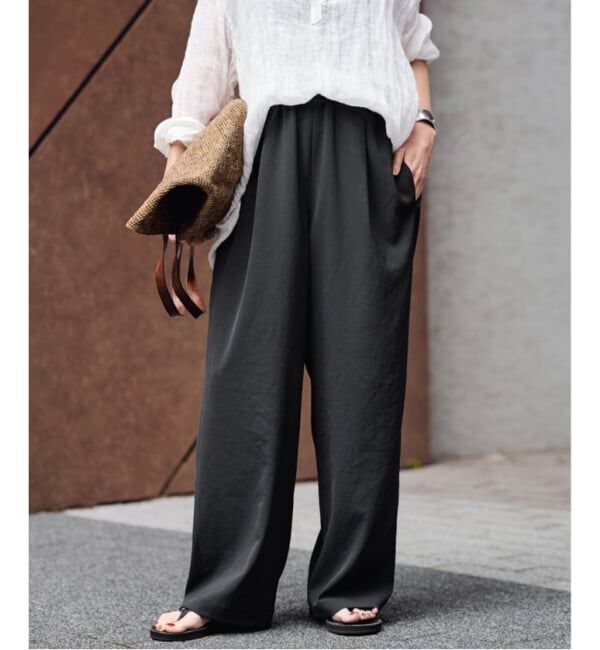 FRAMeWORK「≪追加予約≫ポリエステルツイルリラックスパンツ 2」|その他|ブラック