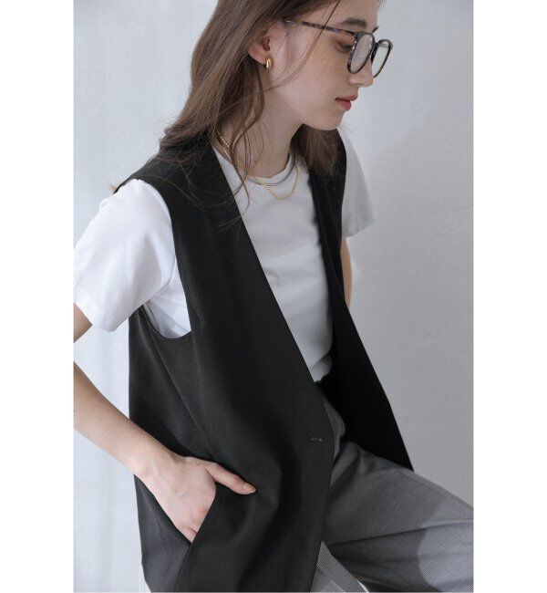  「【洗える】ノーカラージレ」|その他|ブラック